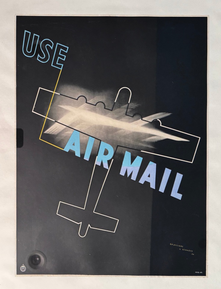 FRANCIS BRUGUIERE LIGHT ABSTRACTION AIR MAIL POSTER 1934