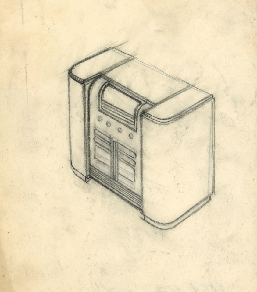 JOHN VASSOS INDUSTRIAL DESIGN SKETCHES OF ART DECO RADIOS & TELEVISIONS