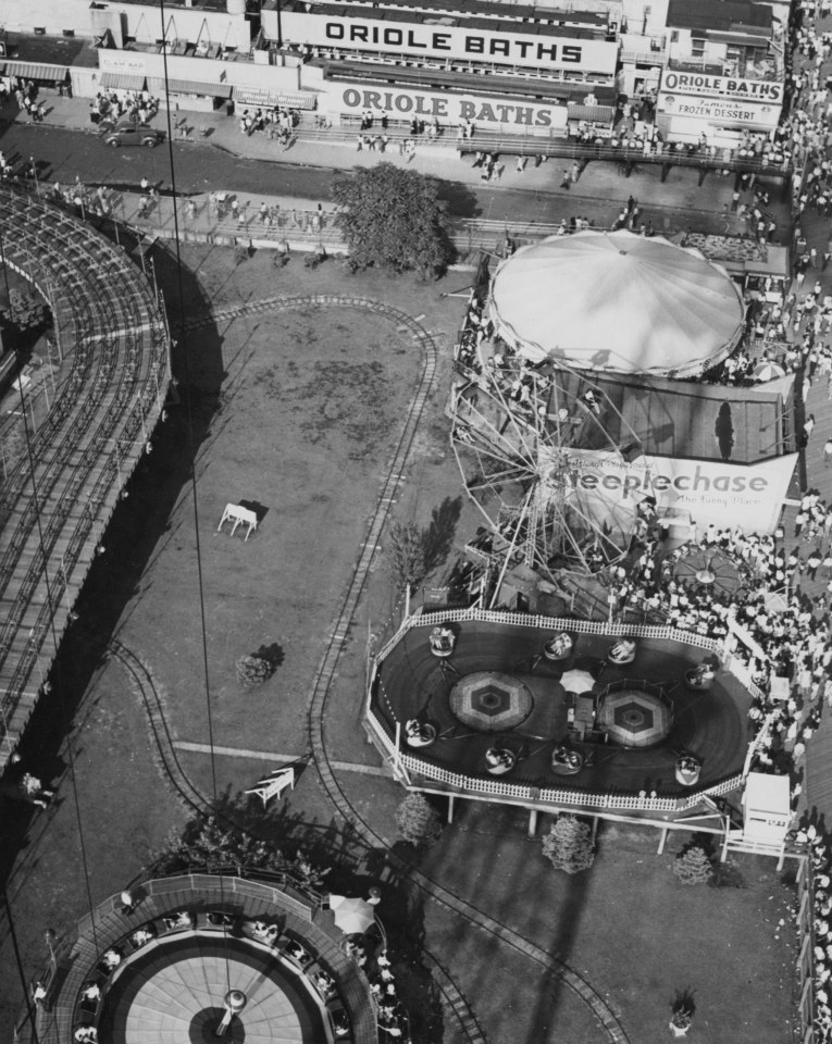 12. Fritz W. Neugass (German, 1899-1979), Aerial View of Coney Island, c. 1940s, Vintage Gelatin Silver Print, 9.375&rdquo; x 8.625&rdquo;
