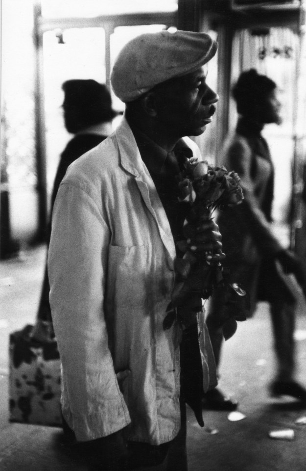 Man with Roses, 125th Street, 1972