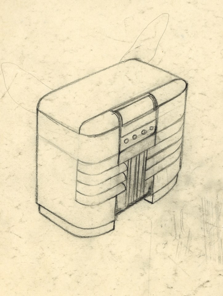 JOHN VASSOS INDUSTRIAL DESIGN SKETCHES OF ART DECO RADIOS & TELEVISIONS