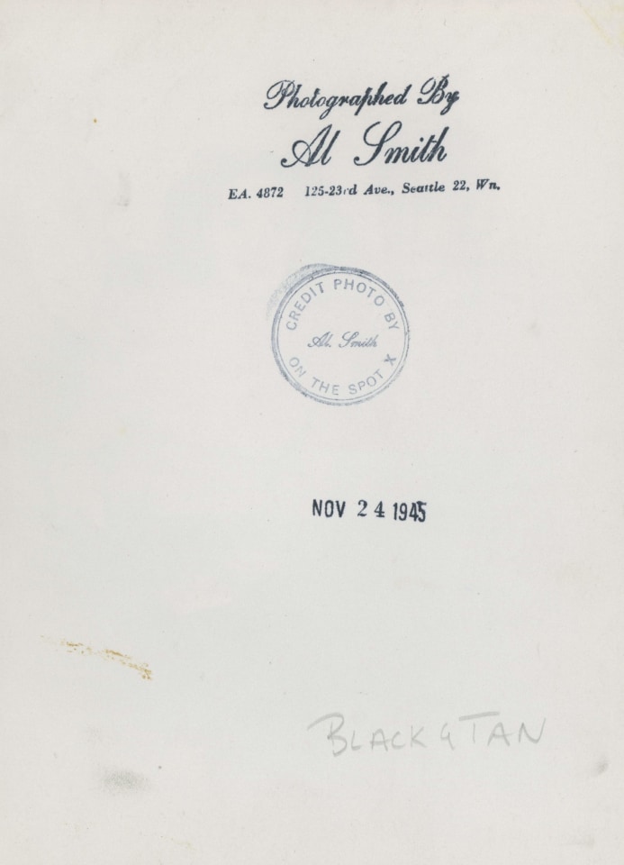 AL SMITH &ldquo;ON THE SPOT X&rdquo; (AMERICAN, 1916-2008), BLACK &amp; TAN, SEATTLE, 1945