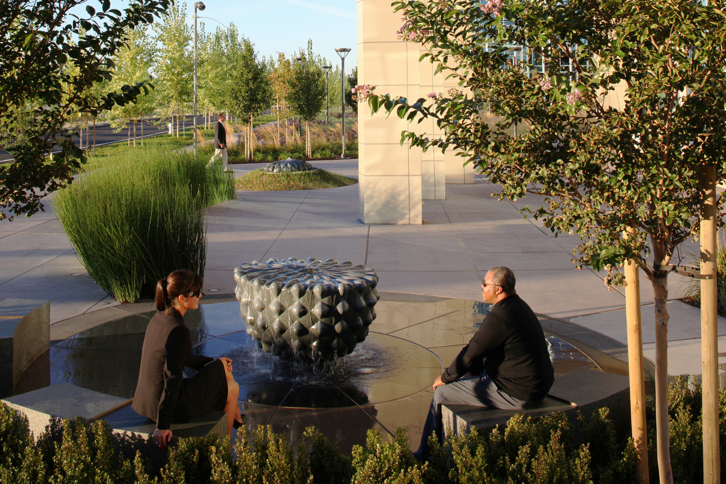 Green Fossil Fountain Plaza