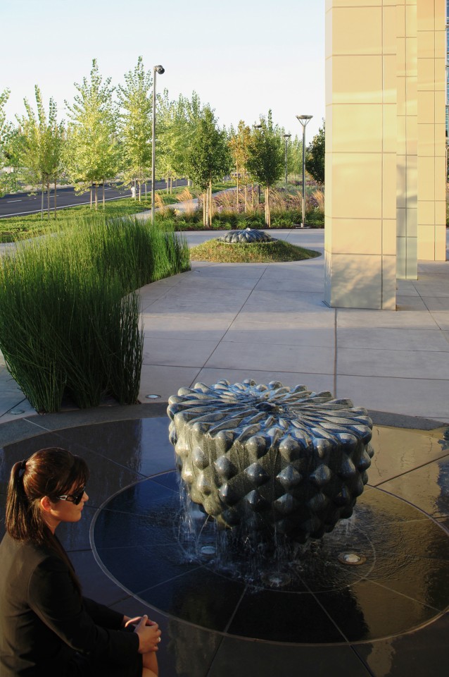 Green Fossil Fountain Plaza