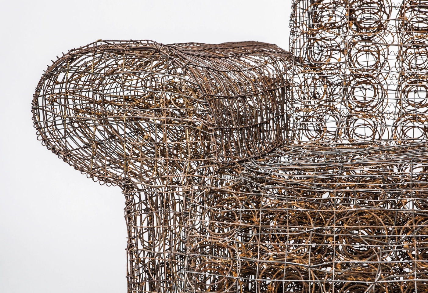 Forrest Myers' &quot;Untitled&quot; wire couch, detailed view of arm