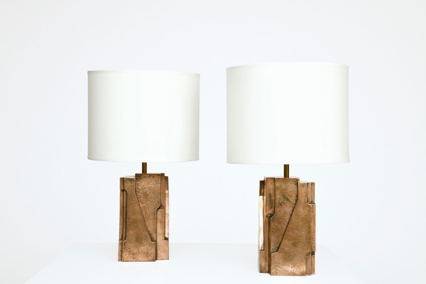 Pierre Sabatier's pair of table lamps, full front views
