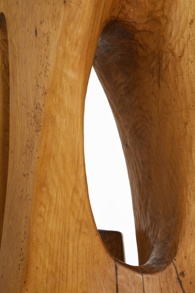 Paul de Ghellinck's wooden sculpture detailed view of wood