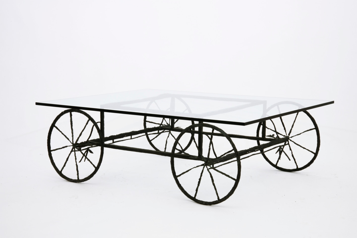 Louis Cane coffee table, full diagonal view