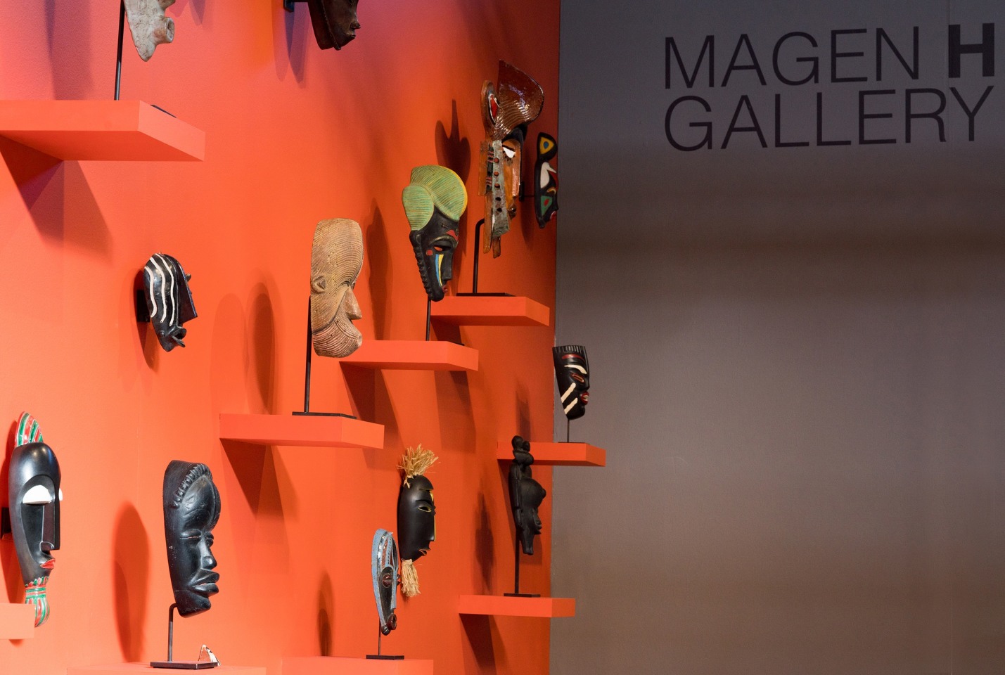 Wall of ceramic masks