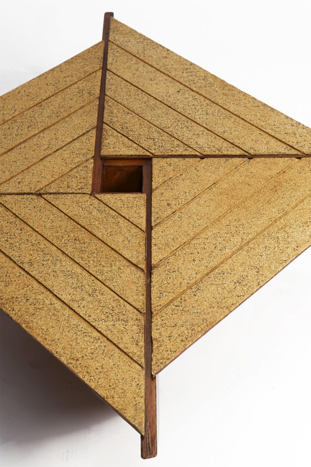 Herv&eacute; Baley's coffee table detail of cork top