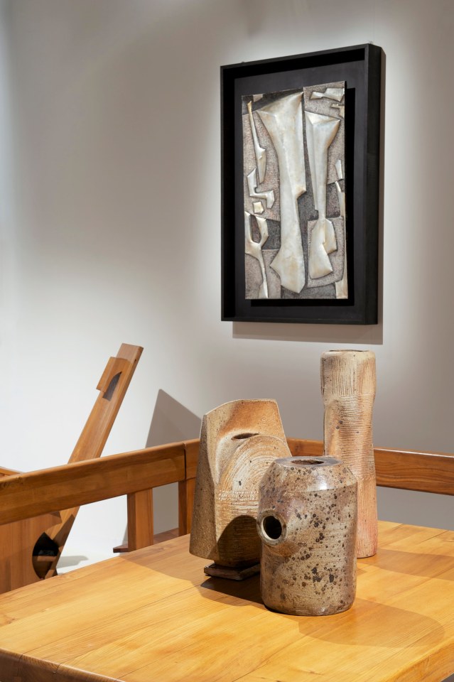 Roger Desserprit's wall sculpture, Yves Mohy's ceramic vases