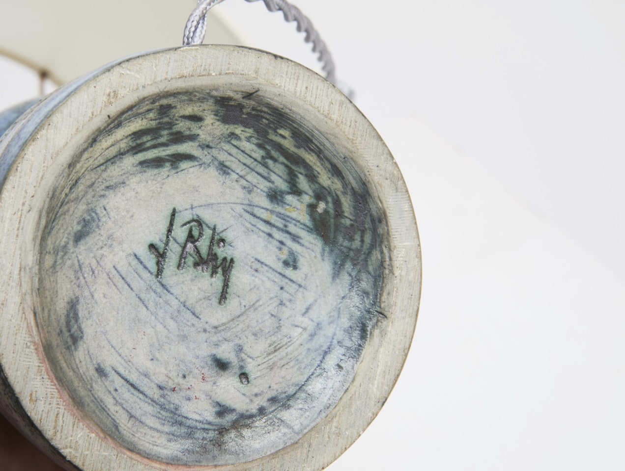 Jacques Blin pair of table lamps detail of signature on bottom