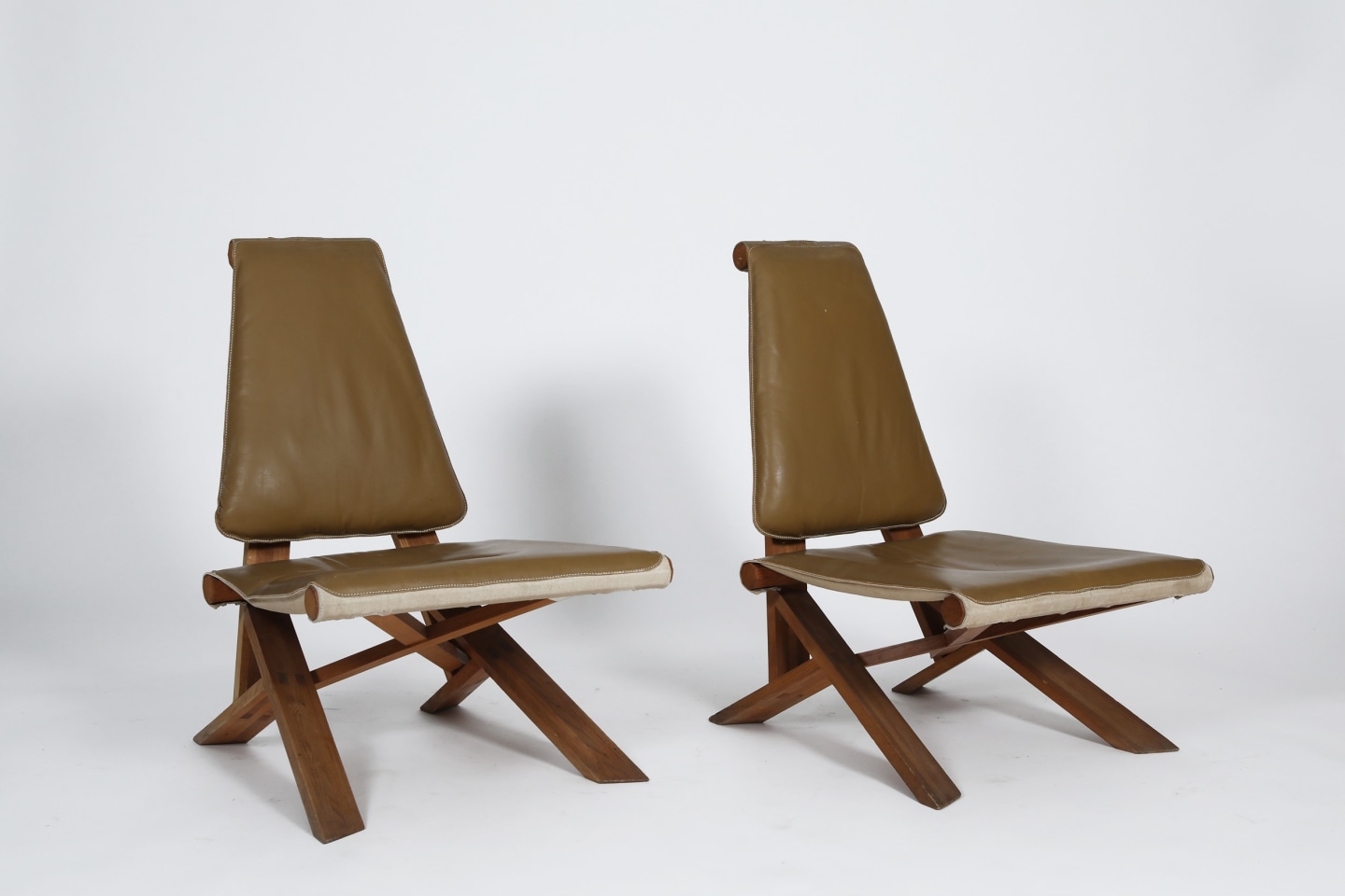 image of Pair of S46 chairs by Pierre Chapo