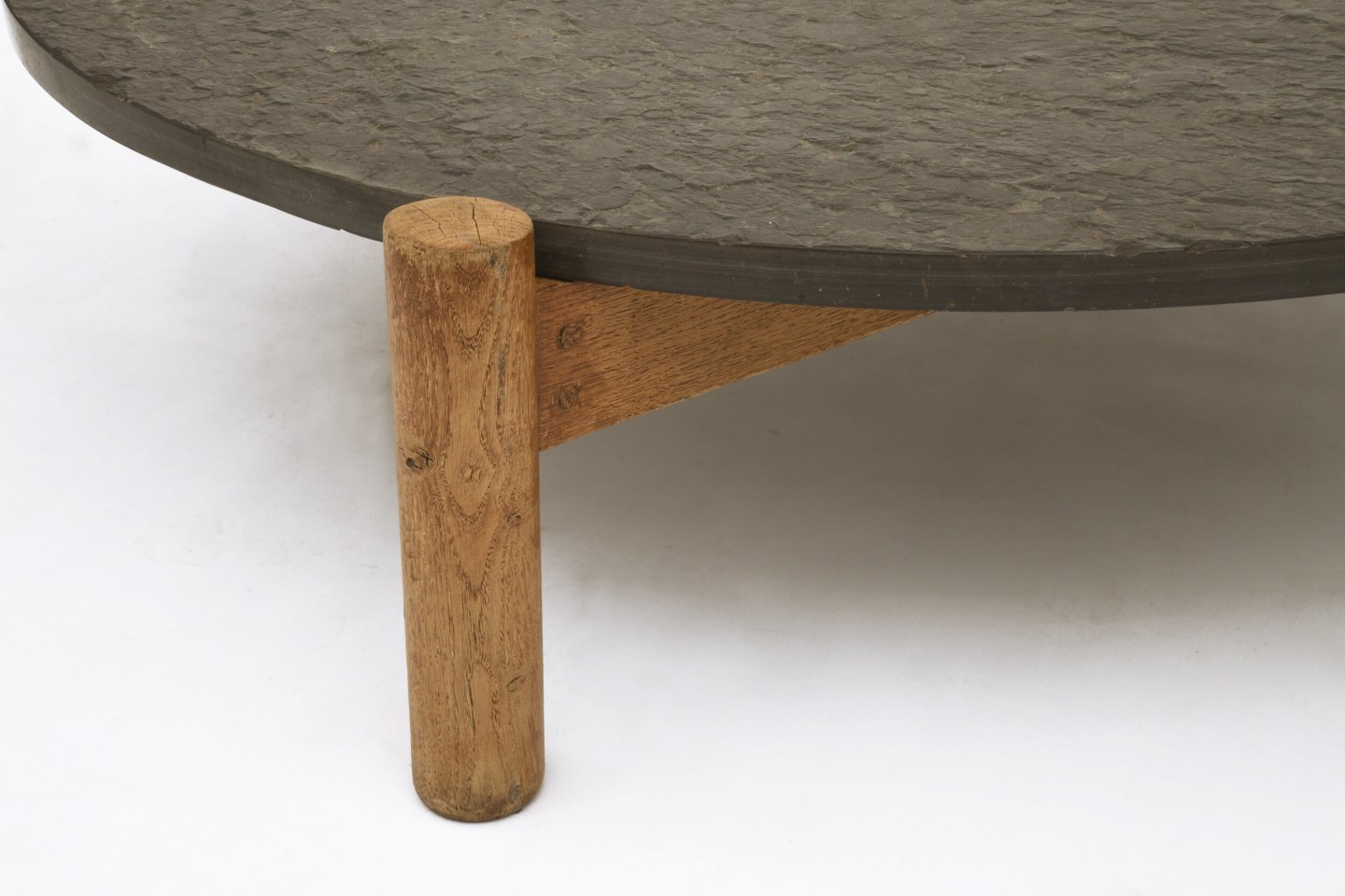 Charlotte Perriand's slate coffee table, detailed view of leg from above