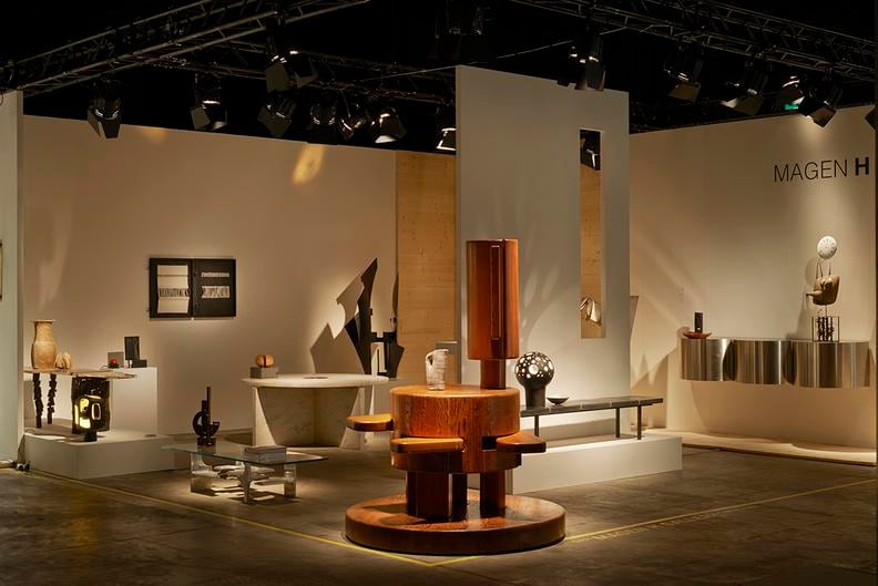 Magen H Gallery's booth at Design Miami/Basel, install view showing entire booth from the side