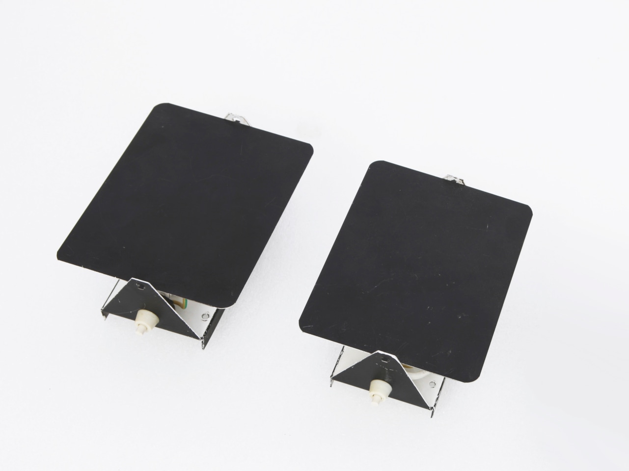 Charlotte Perriand's pair of black CP1 sconces, full view from above