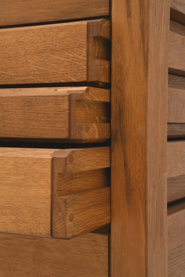 Pierre Chapo's Chest of drawers detail of drawers open