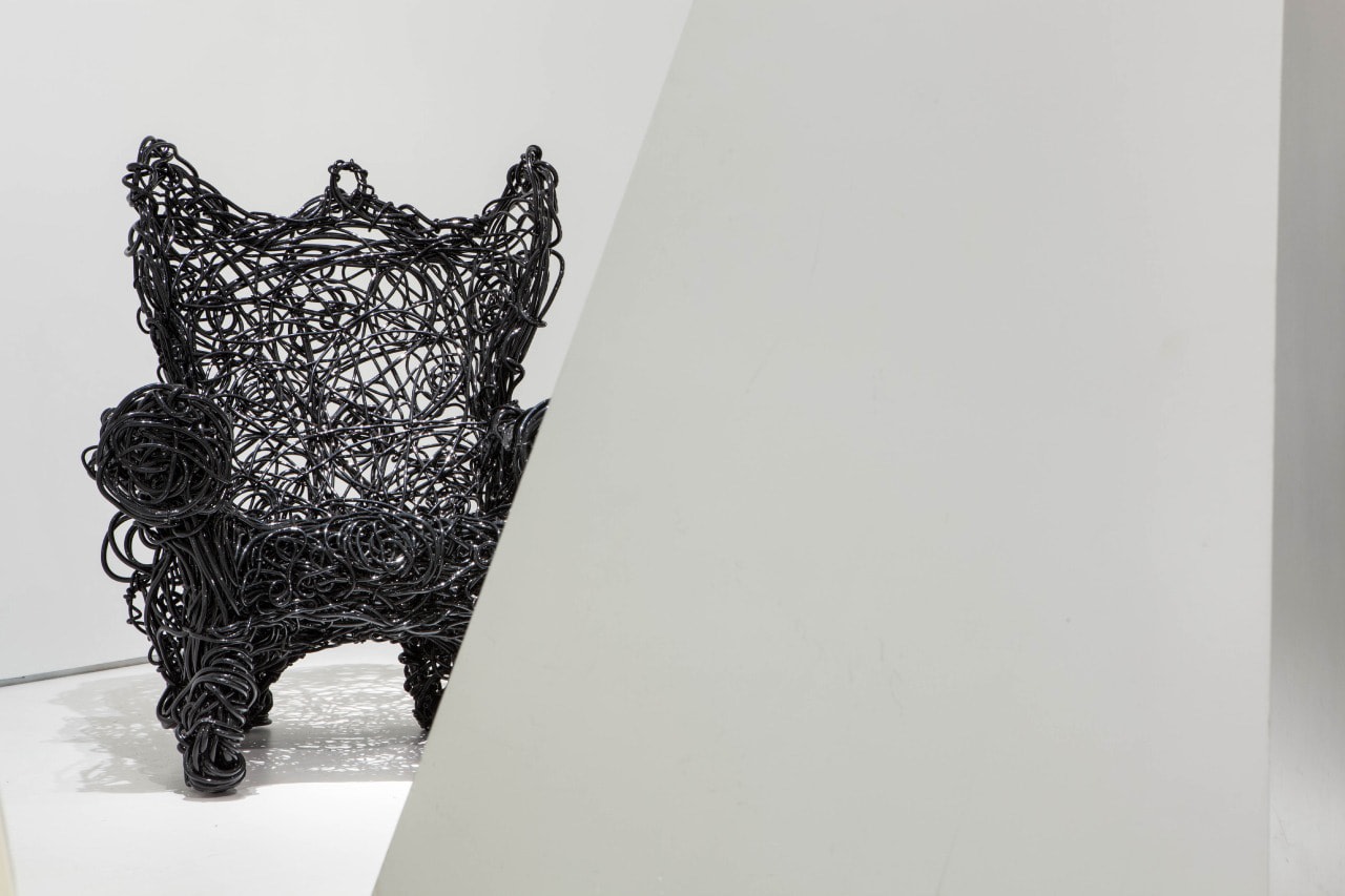 Art et Industrie exhibition installation view: Forrest Myers' Wingback Chair, 2005