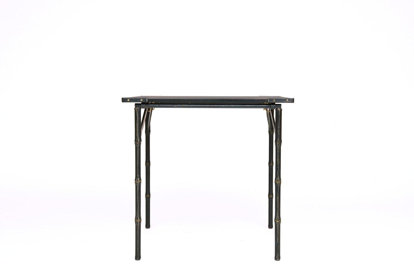 Jacques Adnet's table, front straight view from eye-level