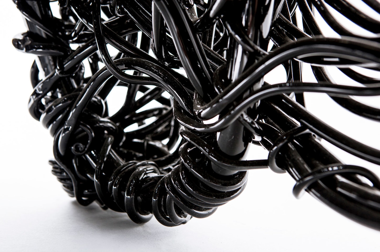 Forrest Myers' Wingback chair, detailed view of aluminum wire