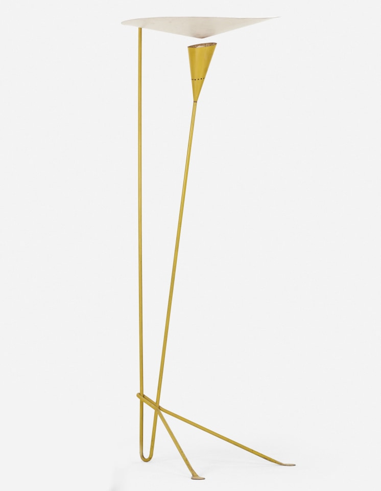 Michel Buffet's yellow floor lamp, full side view