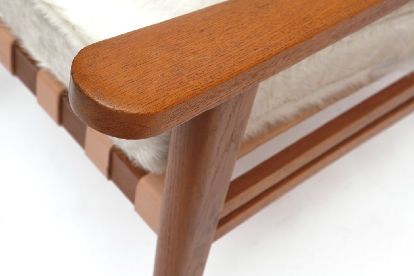 Jacques Adnet's armchair arm detail