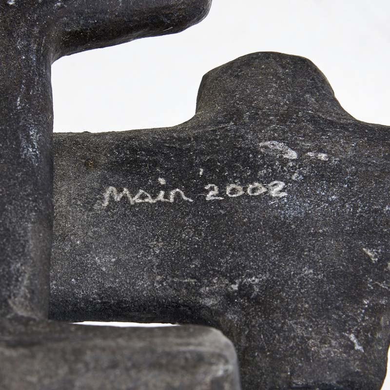 Terence Main's &quot;My Eames is True&quot; sculptural side chair detailed view of signature