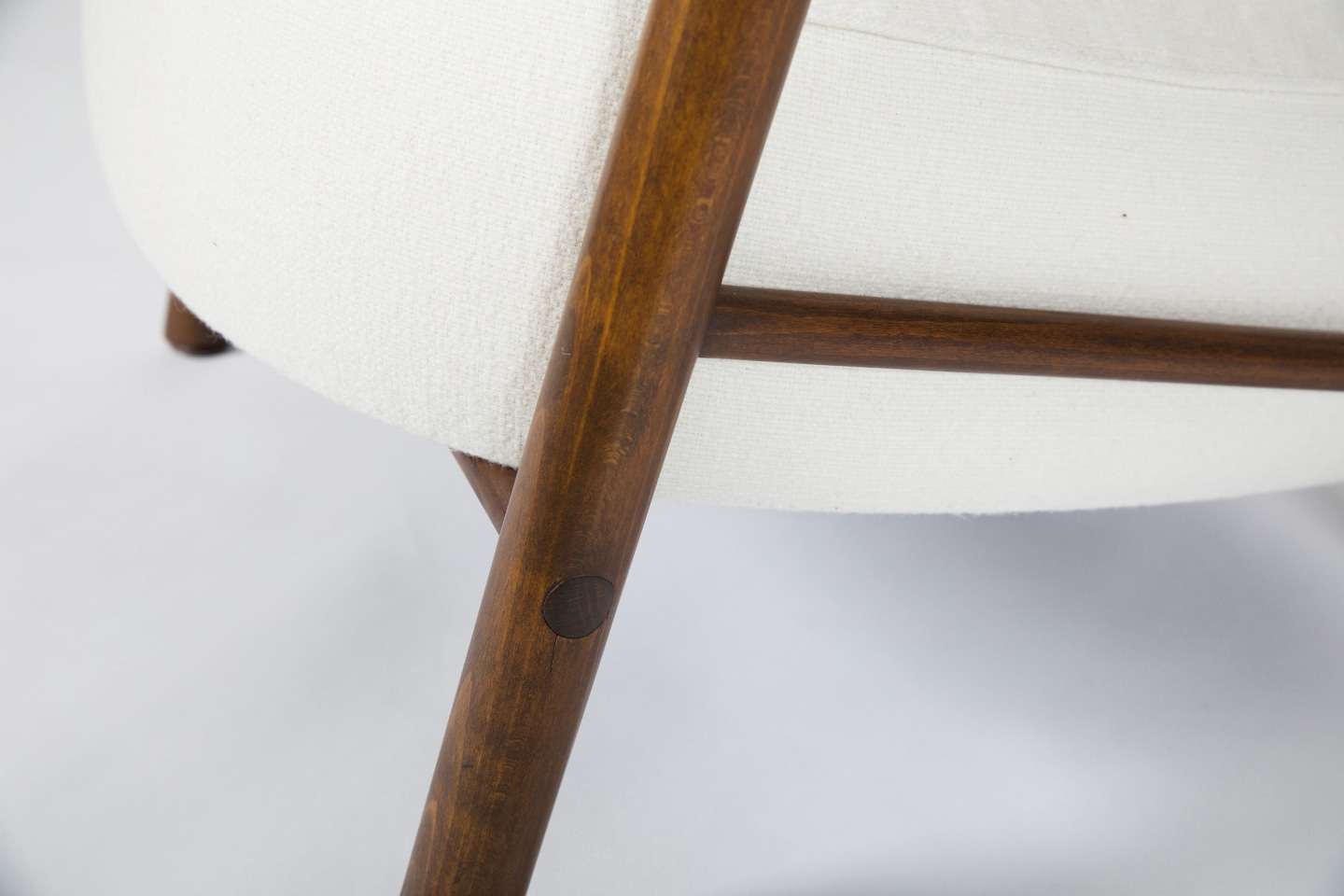 Attributed to Charlotte Perriand, pair of armchairs, detailed view of legs in single chair