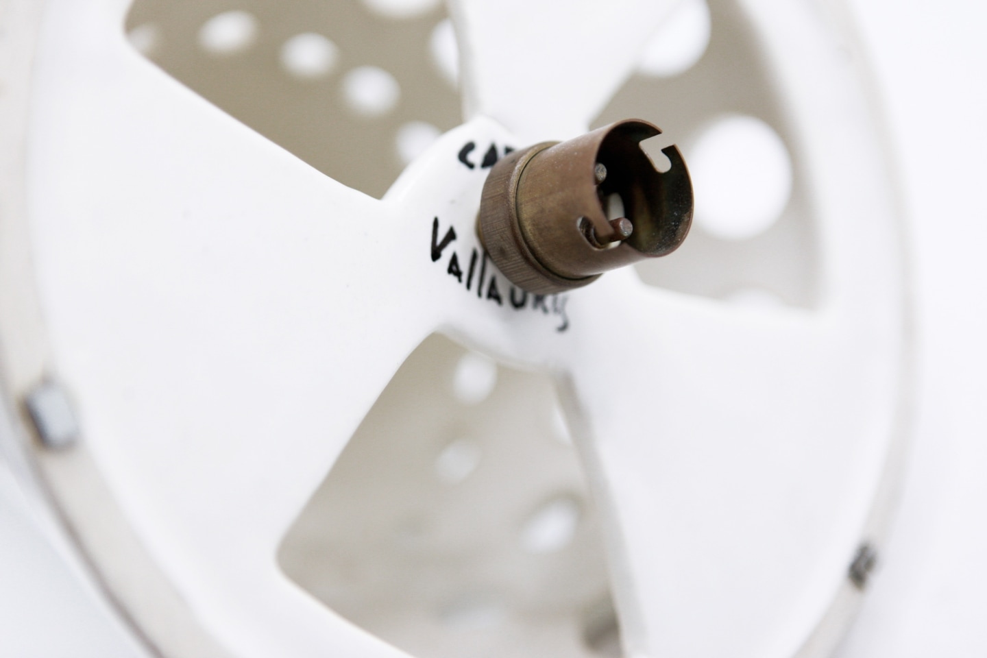 Roger Capron's ceramic ceiling lamp detail of signature