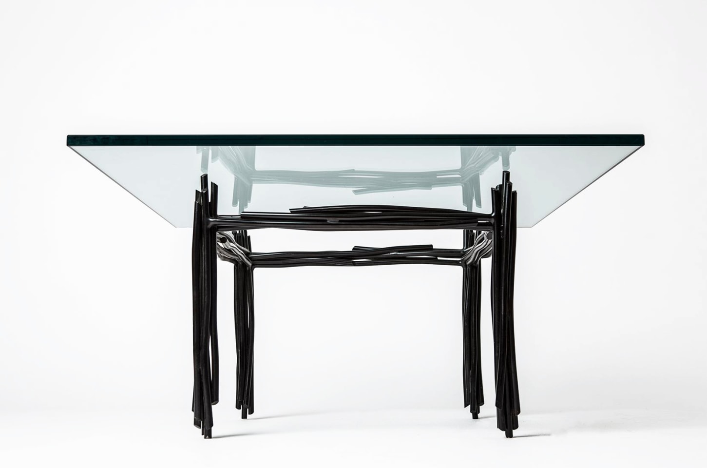 Howard Meister's painted metal coffee table, full view from under