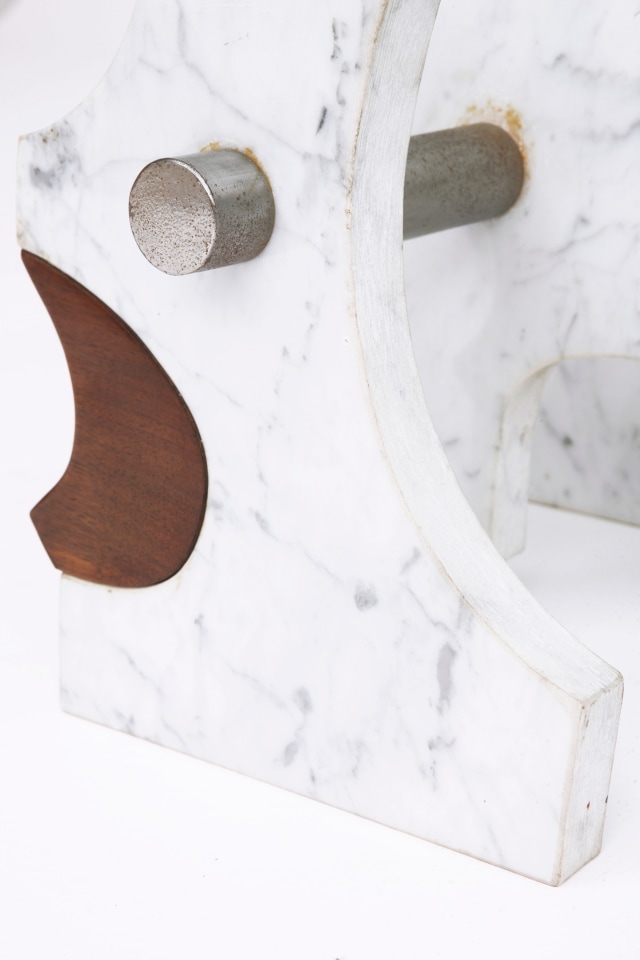 Fred Brouard's coffee table detail view of marble base