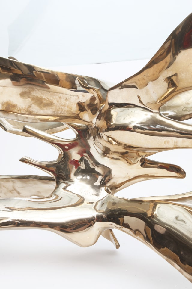 Fred Brouard's &quot;Grande Ail&eacute;e&quot; dining table detail of bronze base