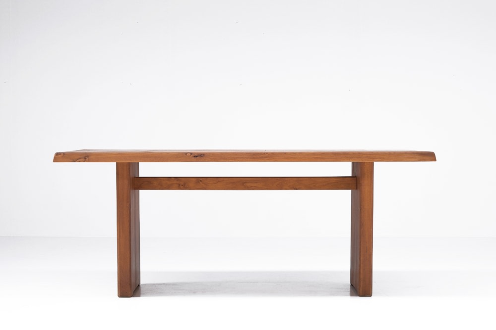 Pierre Chapo &quot;T14C&quot; dining table straight view without extensions