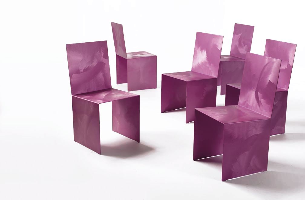 Forrrest Myers' Fold chairs, view of all chairs