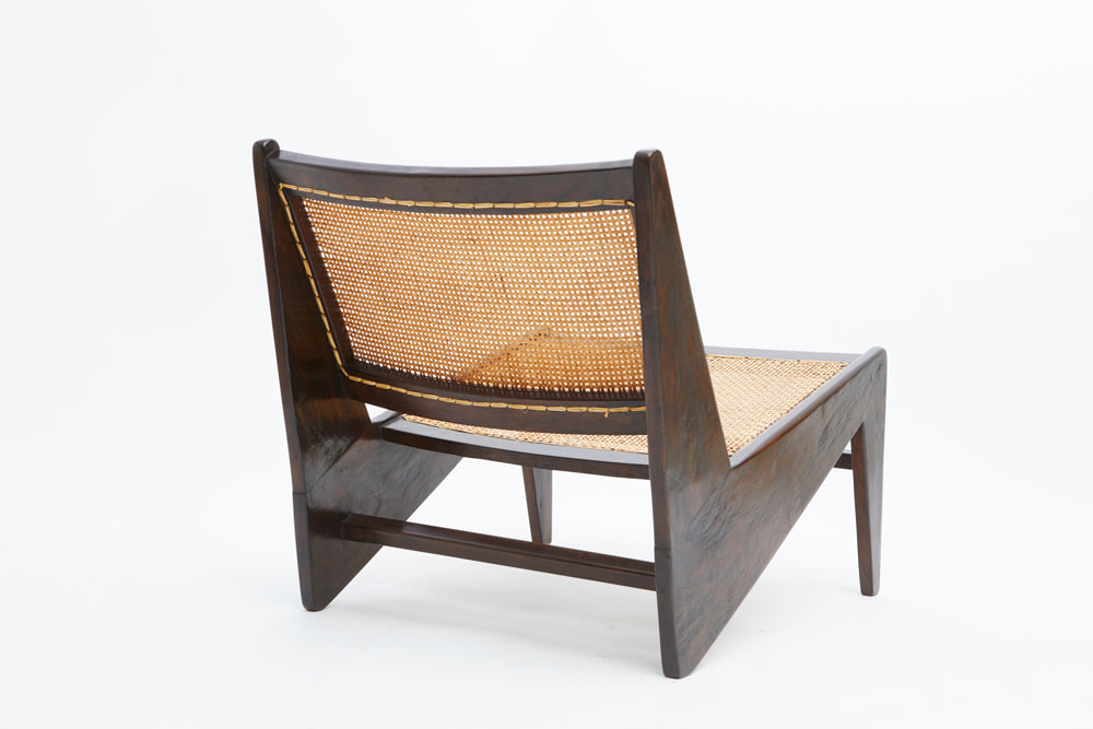 Pierre Jeanneret's pair of kangourou chairs back view of single chair