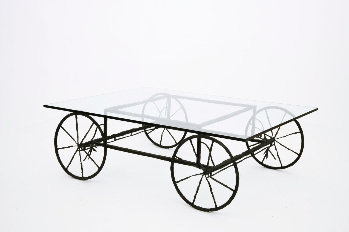 Louis Cane coffee table, full diagonal view from above