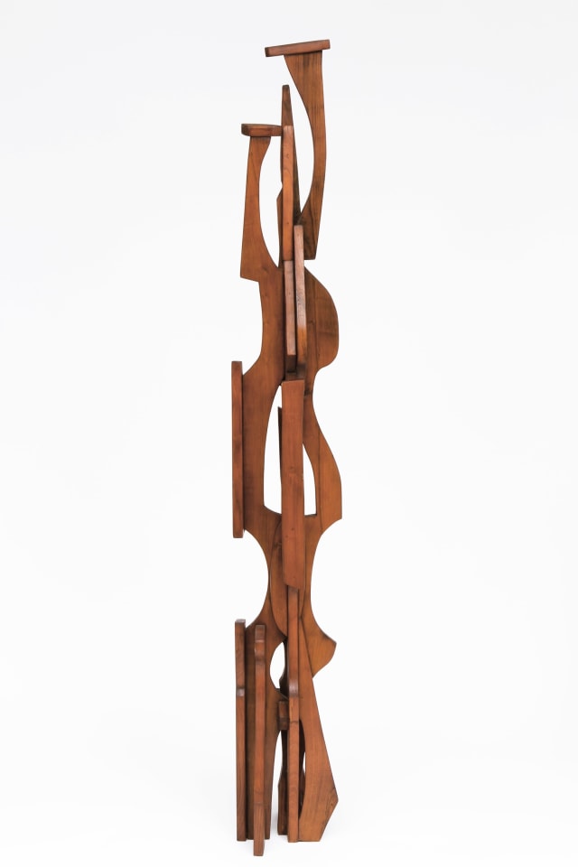 Ricardo Santamaria large wooden sculpture, full back view