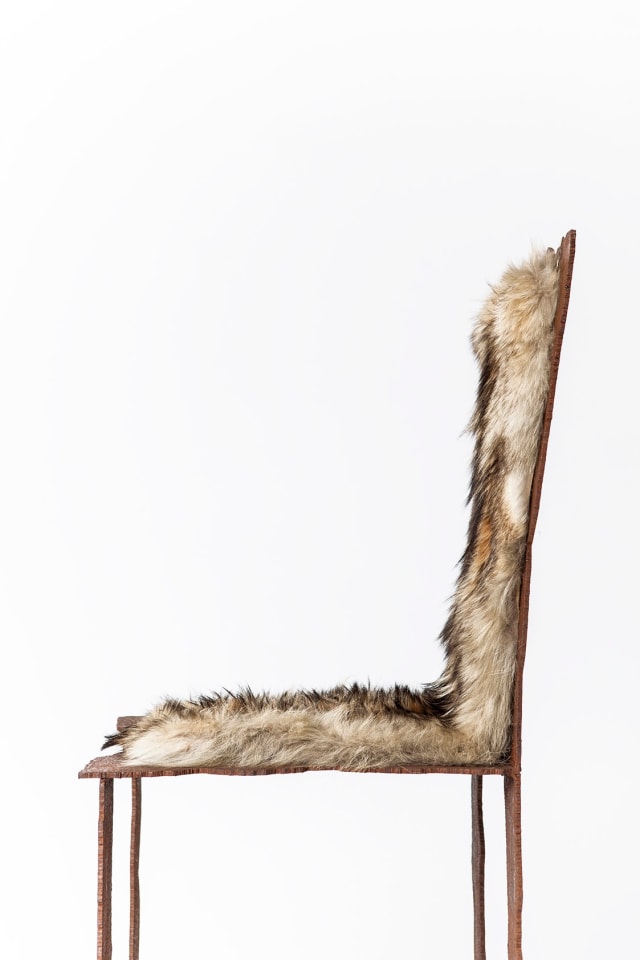 Howard Meister's &quot;Here Stands My Slayer&quot; chair detailed side view