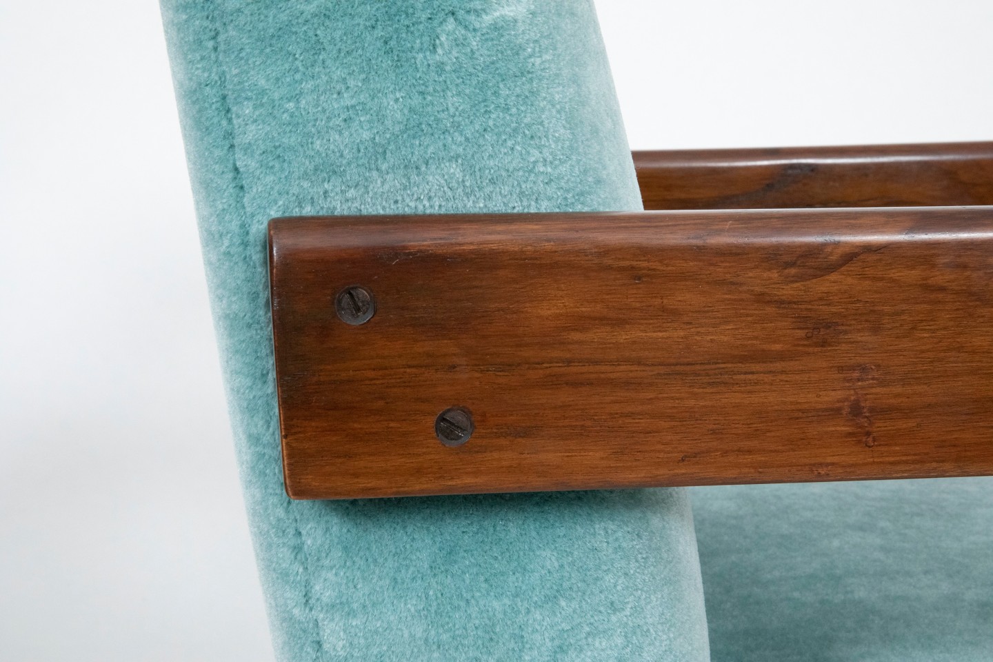 Pierre Jeanneret's Pair of &quot;Upholstered Easy&quot; lounge chairs, details views