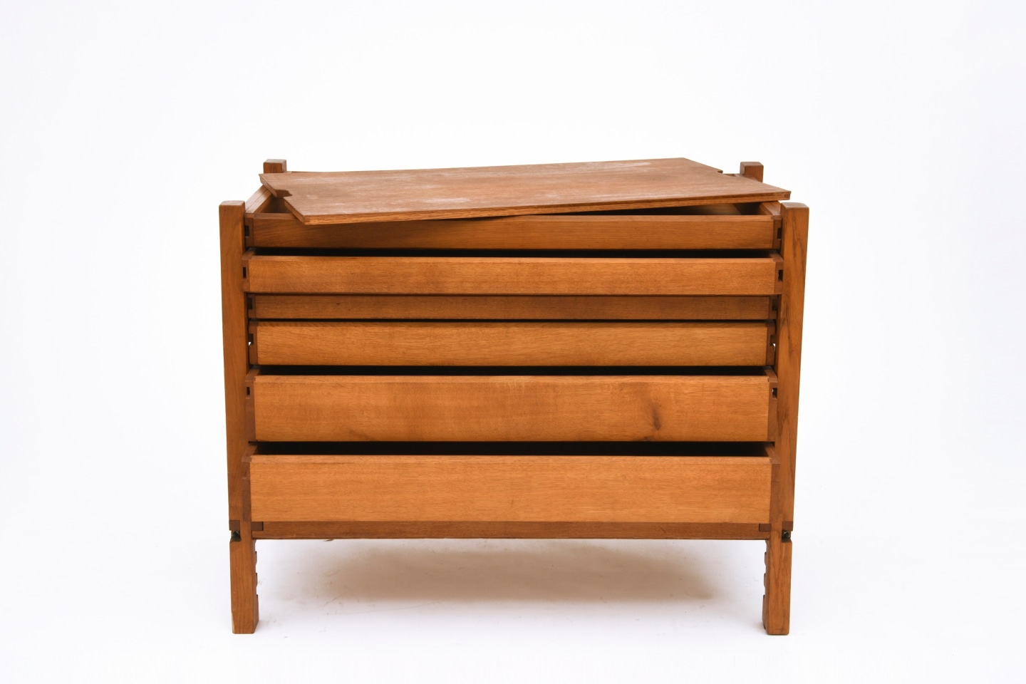 Pierre Chapo's Chest of drawers straight view from above with top open