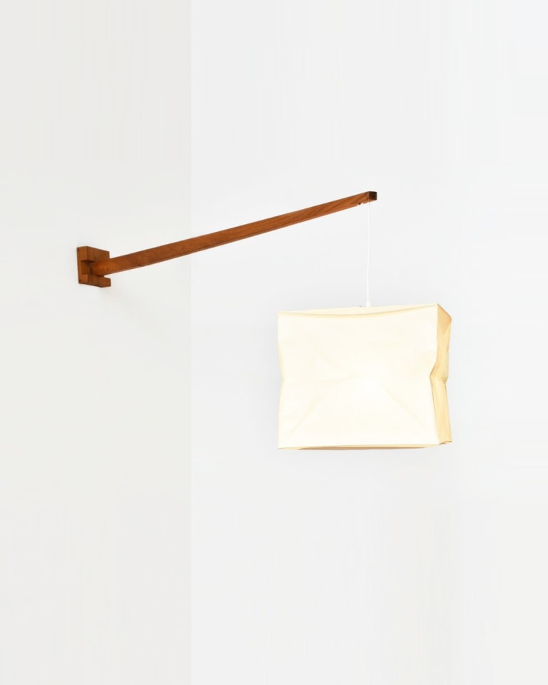 Pierre Chapo's &quot;D19&quot; wall sconce, full view installed