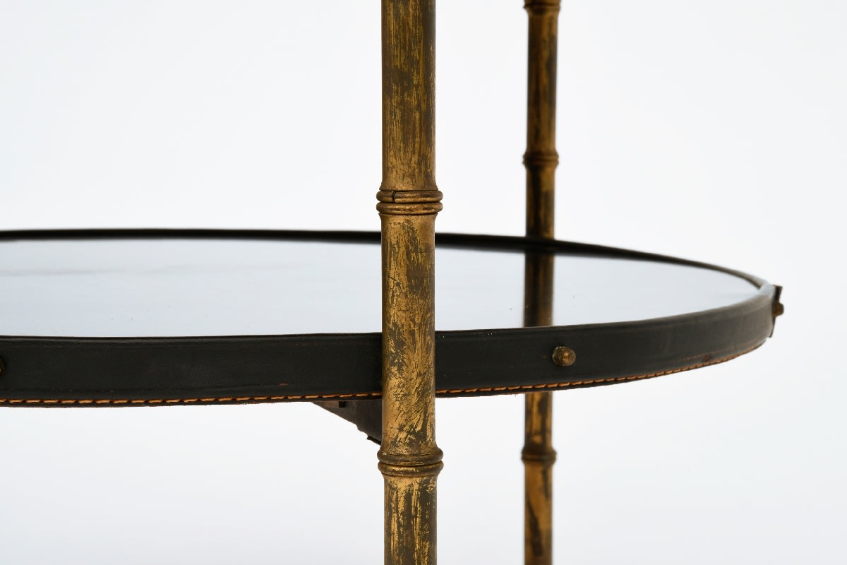 Jacques Adnet side table leg detail