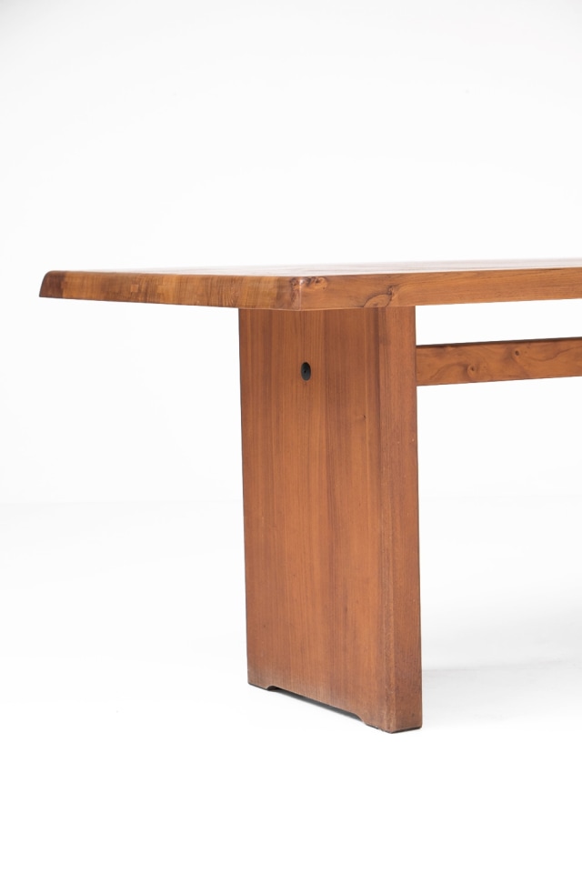 Pierre Chapo &quot;T14C&quot; dining table cropped view of left side