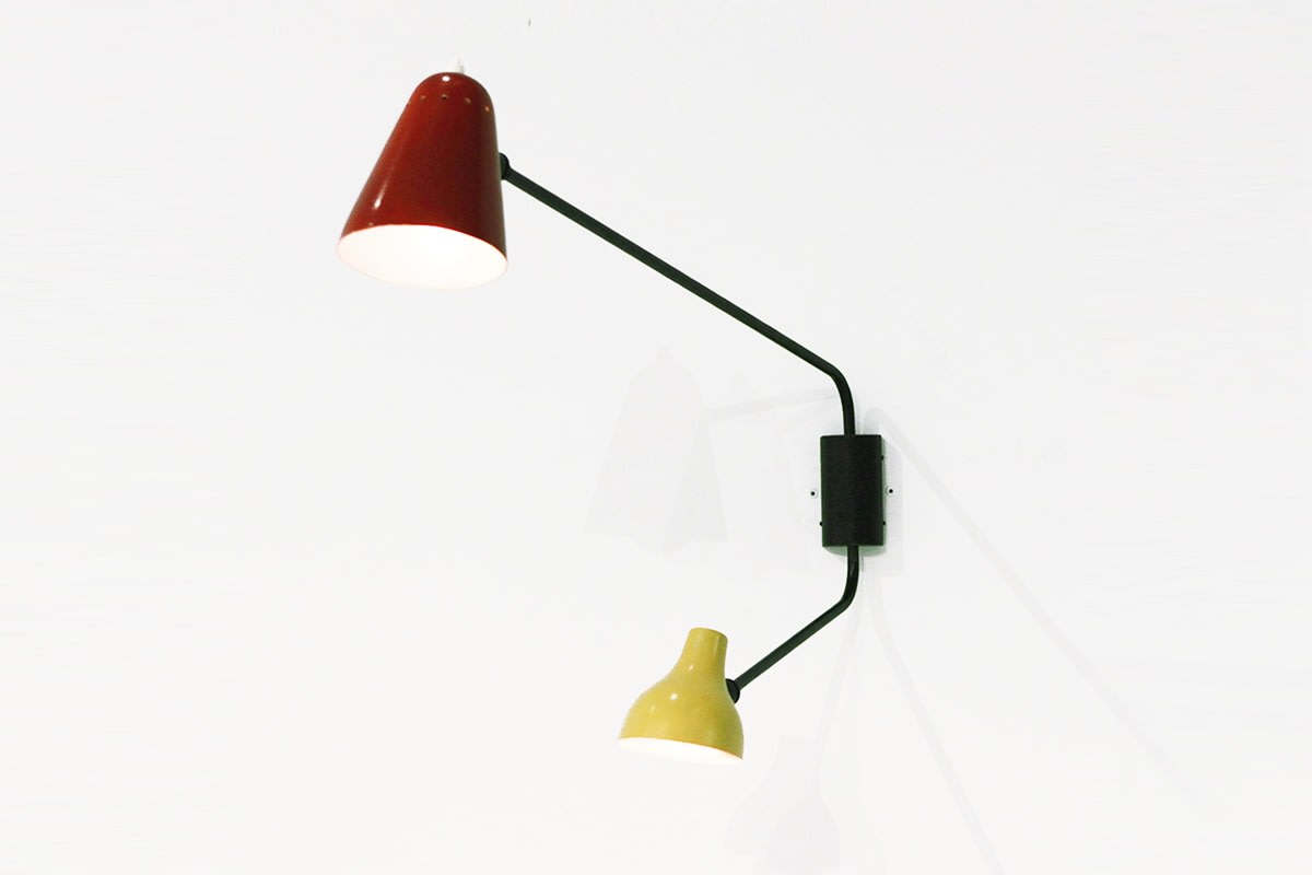 Robert Mathieu's sconce, full view installed on wall