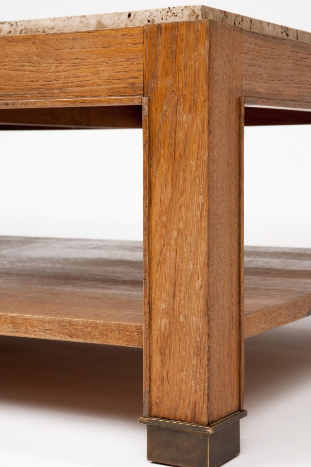 Jacques Adnet coffee table leg detail