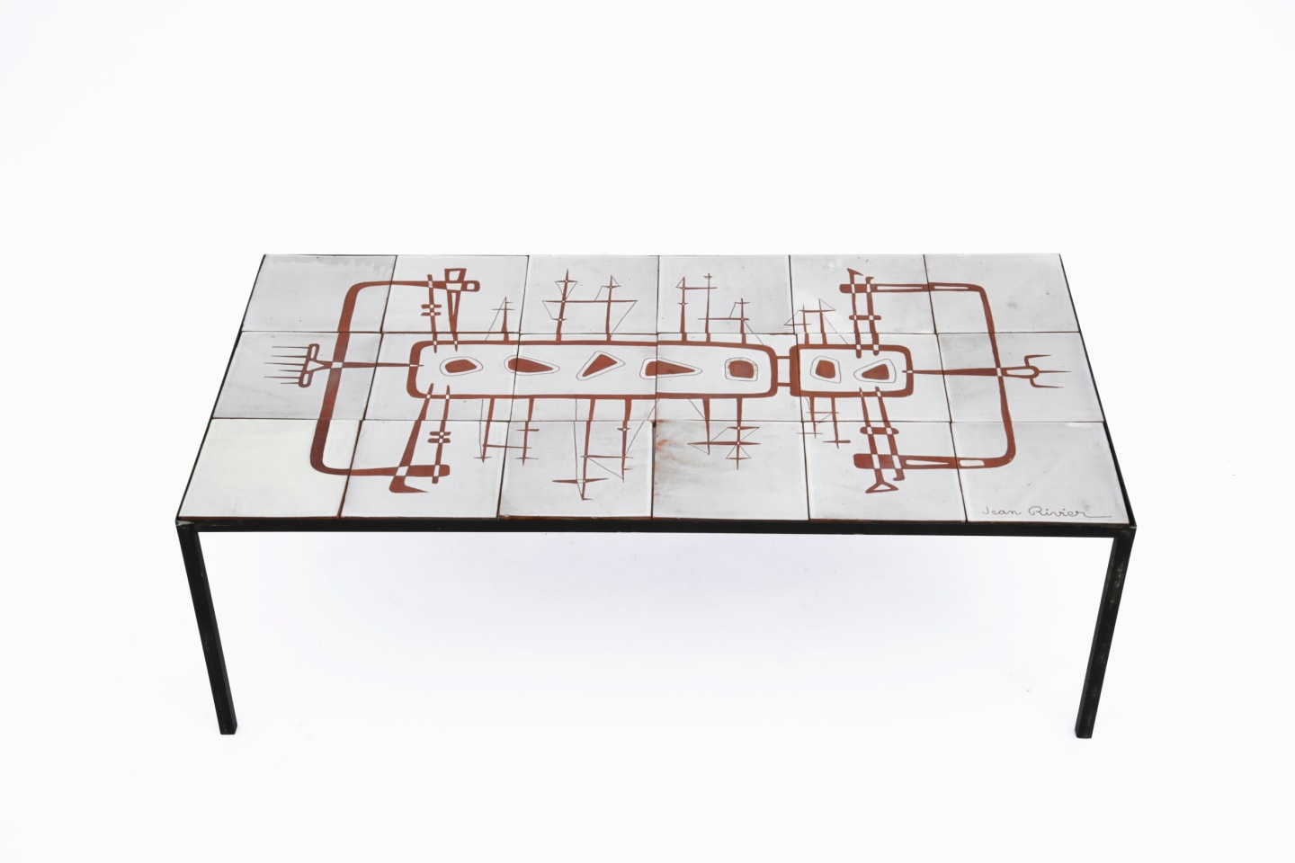 Jean Rivier's ceramic coffee table, full straight view from above