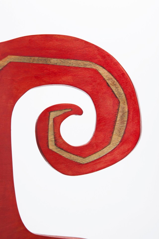 Terence Main's &quot;Red Twiddler&quot; chair, detailed view