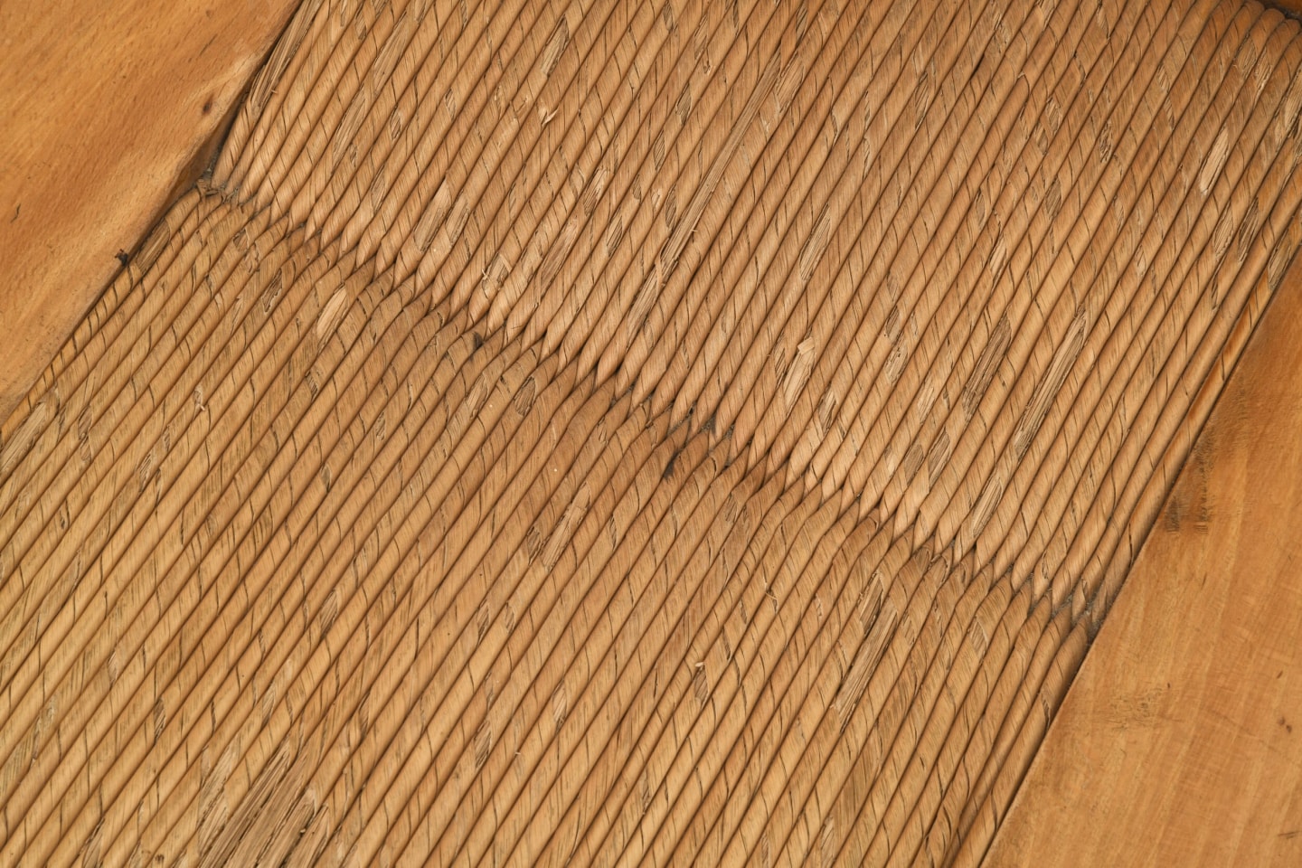 Henry Jacques Le M&ecirc;me's Set of 4 chairs, detailed view of seat wicker