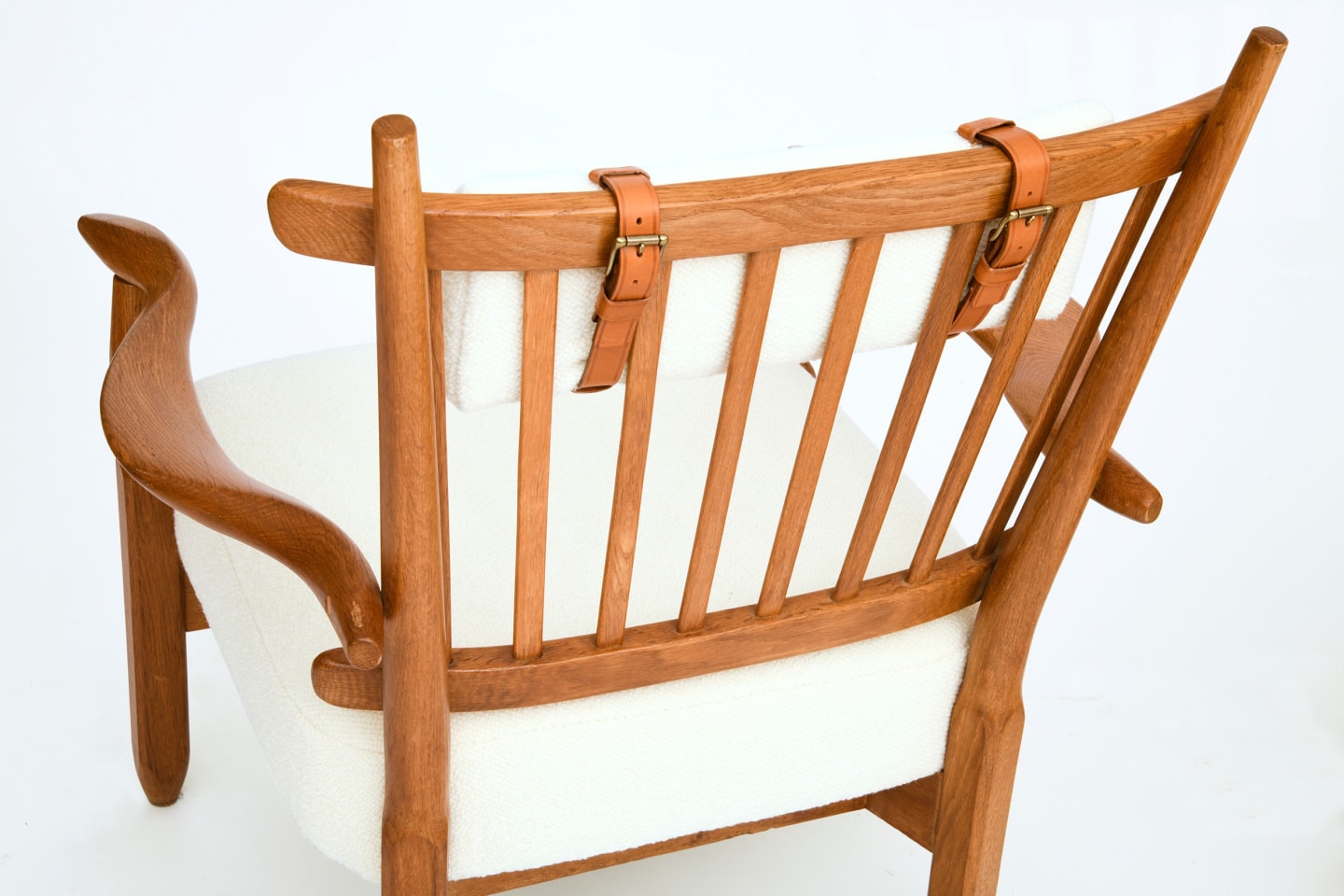 Guillerme et Chambron's pair of armchairs, detailed view of back