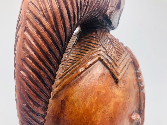 Ren&eacute; Buthaud's mask detail of horn